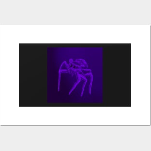 Jumping Spider Drawing V26 (Purple 2) Posters and Art